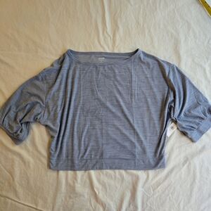 Old Navy sz L Tall light blue spacedye cropped oversized tshirt